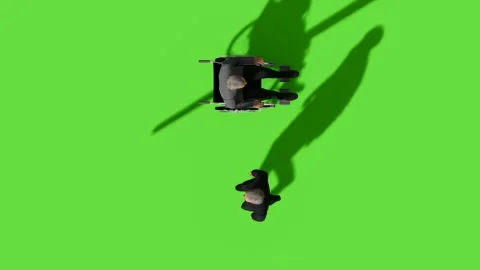 Top View People Walking Activity Green Screen Stock Footage 323907390