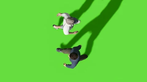 Top View People Walking Activity Green Screen Stock Footage 323907392