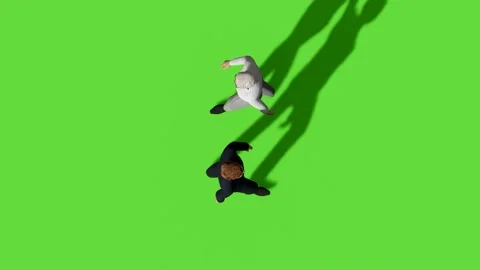 Top View People Walking Activity Green Screen Stock Footage 323907402