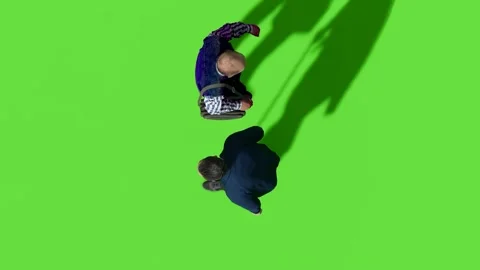 Top View People Walking Activity Green Screen Stock Footage 323907405