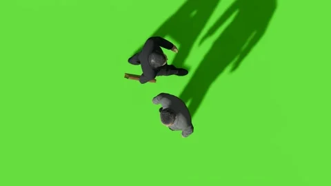 Top View People Walking Activity Green Screen Stock Footage 323907414