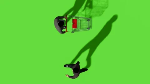 Top View People Walking Activity Green Screen Stock Footage 323907418