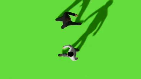 Top View People Walking Activity Green Screen Stock Footage 323907437