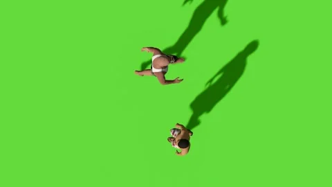 Top View People Walking Activity Green Screen Stock Footage 323907438