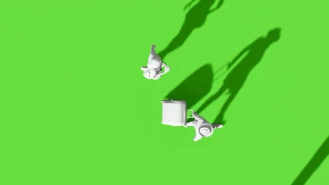 Top View People Walking Activity Green Screen Stock Footage 323907468
