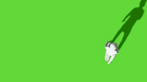 Top View People Walking Activity Green Screen Stock Footage 323907486