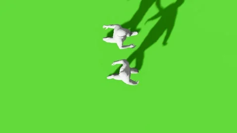 Top View People Walking Activity Green Screen Stock Footage 323907495