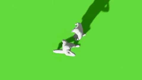 Top View People Walking Activity Green Screen Stock Footage 323907498