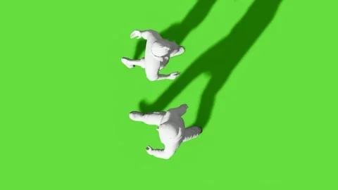 Top View People Walking Activity Green Screen Stock Footage 323907504