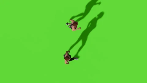 Top View People Walking Activity Green Screen Stock Footage 323907513