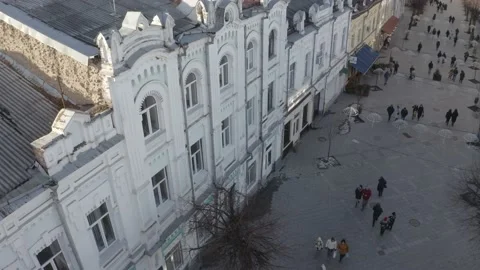 Top View Of People Walking Down The Stre... | Stock Video | Pond5