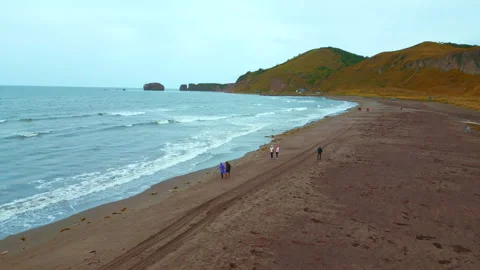 Top view of people walking on north coas... | Stock Video | Pond5