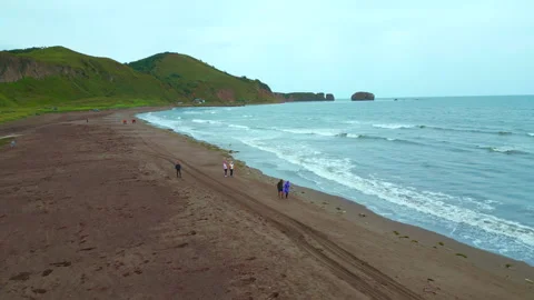 Top view of people walking on north coas... | Stock Video | Pond5