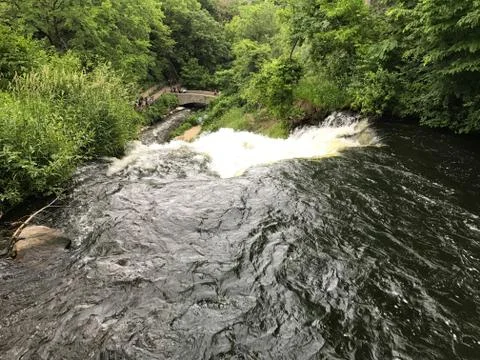 Top view perspective of waterfall Stock Photos