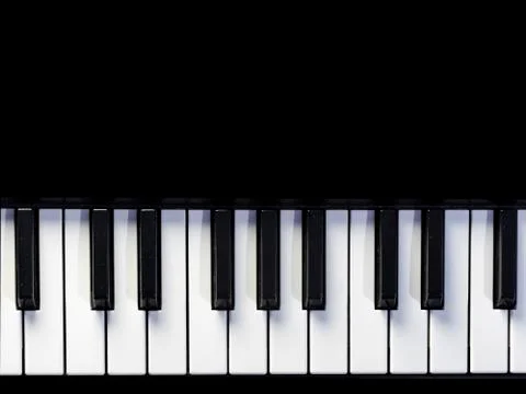 Top view of piano or keyboard in black background Foto stock