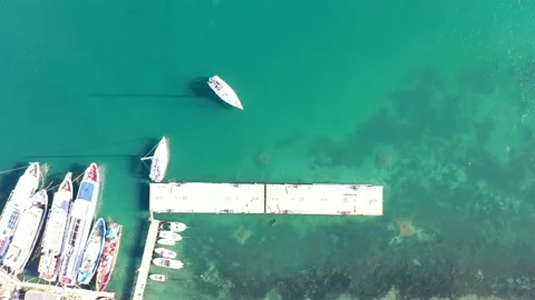 Top view of the piers Stock Footage 146670435