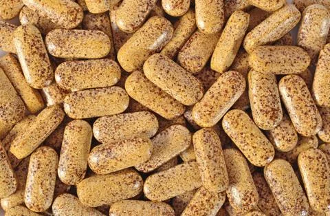Top view of pills as background Stock Photos