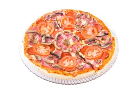 The top view on the pizza primavera Stock Photos