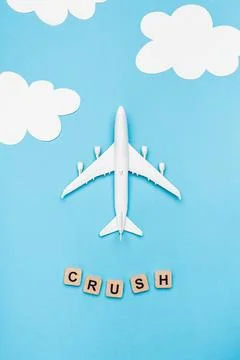 Top view plane model cubes Stock Photos