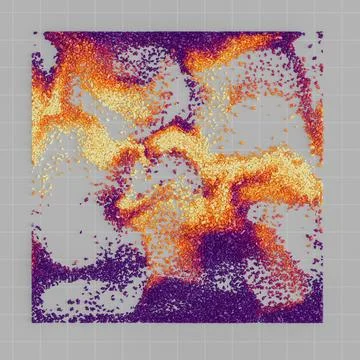 Top view of plastic-like red, orange and yellow granules on structured Stock Illustration