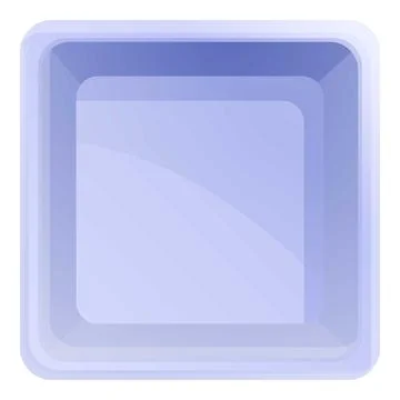 Top view plastic tableware icon, cartoon style Stock Illustration