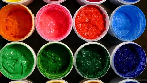 Top view of Plastisol ink for screen printing Stock Footage 116494791