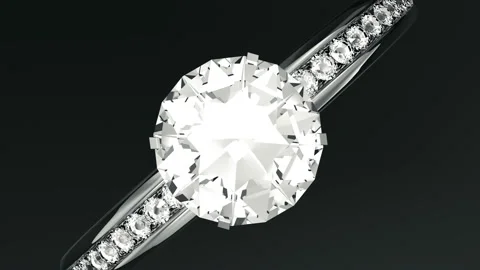 Top View of Platinum Ring with Diamonds Stock Video Pond5