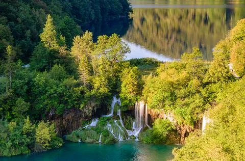 Top view of Plitvice Lakes Stock Photos