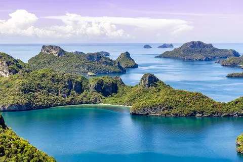 On the top of view point on Vua Ta Lub Island (Moo Koh Ang Tong National Park Stock Photos