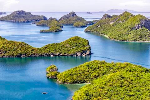 On the top of view point on Vua Ta Lub Island (Moo Koh Ang Tong National Park Stock Photos