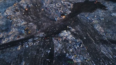 Top view: pollution, dumping of garbage in city Stock Footage 83188827