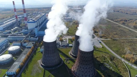 Top view of pollution environment by emission smoke Stock Footage 81291968