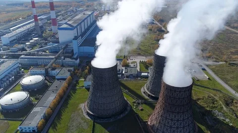 Top view of pollution environment by emission smoke Stock Footage 81294220
