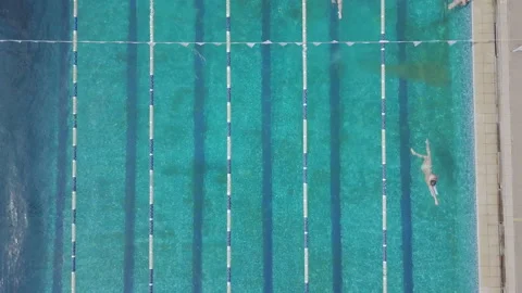 Top view of the pool. Stock Footage 91694676