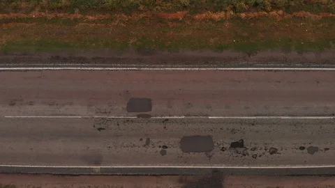 Top view of poor road Stock Footage 107320309