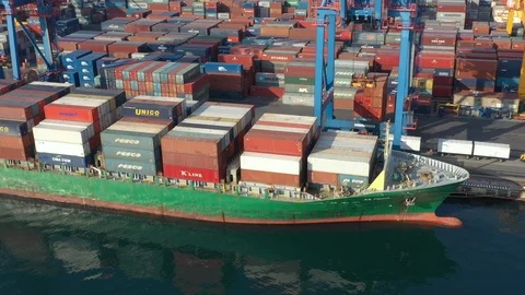 Top view of the port. Stock Footage 121395794