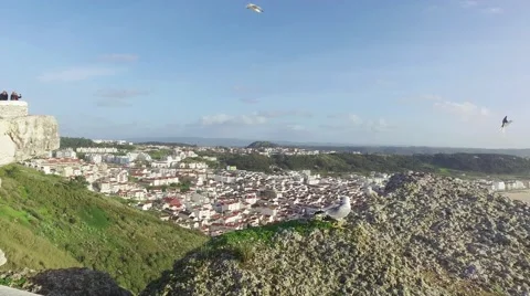 Top View in the Portuguese Town of Nazare Stock Footage 59409207