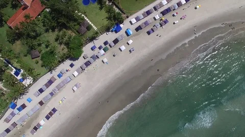 Top View of Praia do Engenho, Sao Sebastiao, Sao Paulo, Brazil Stock Footage 71173019