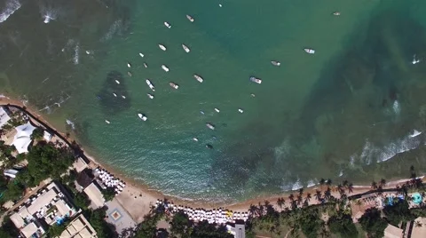 Top View of Praia do Forte beach, Bahia, Brazil Stock Footage 62803316