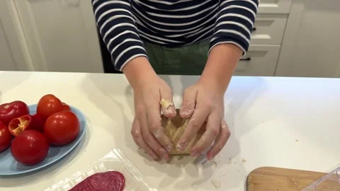 Top view preparing a pizza Stock Footage 302917675