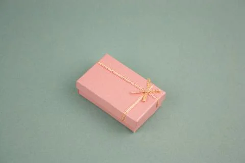 Top view present box on a blue background Stock Photos