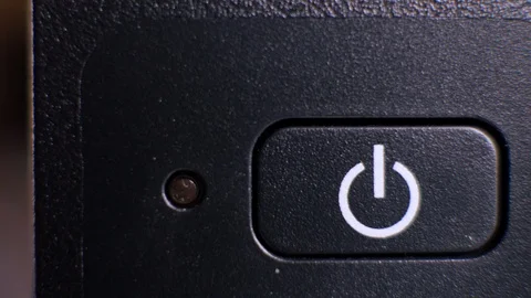 Top View Pressing Of The Button On Off In The Printer. Stock Footage 119281685