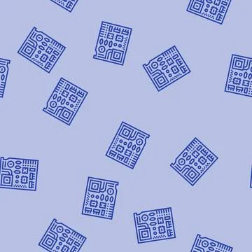 Top view printed circuit board pcb line seamless pattern 库存插图