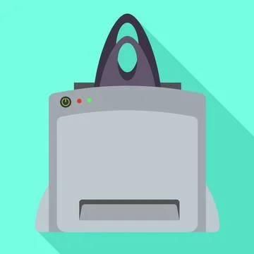 Top view printer icon, flat style Stock Illustration