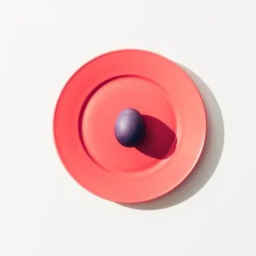 Top view purple easter egg Stock Photos