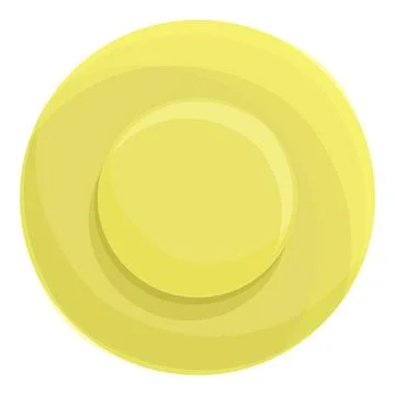 Top view push pin icon cartoon vector. Paper button Stock Illustration