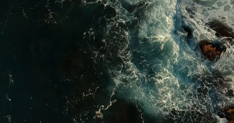 Top view of the raging sea Stock Footage 97300351