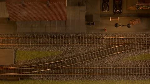 Top view railway model. Foto stock