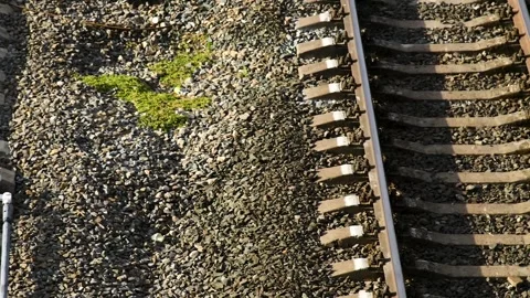Top view of the railway tracks Vídeo Stock 324854456