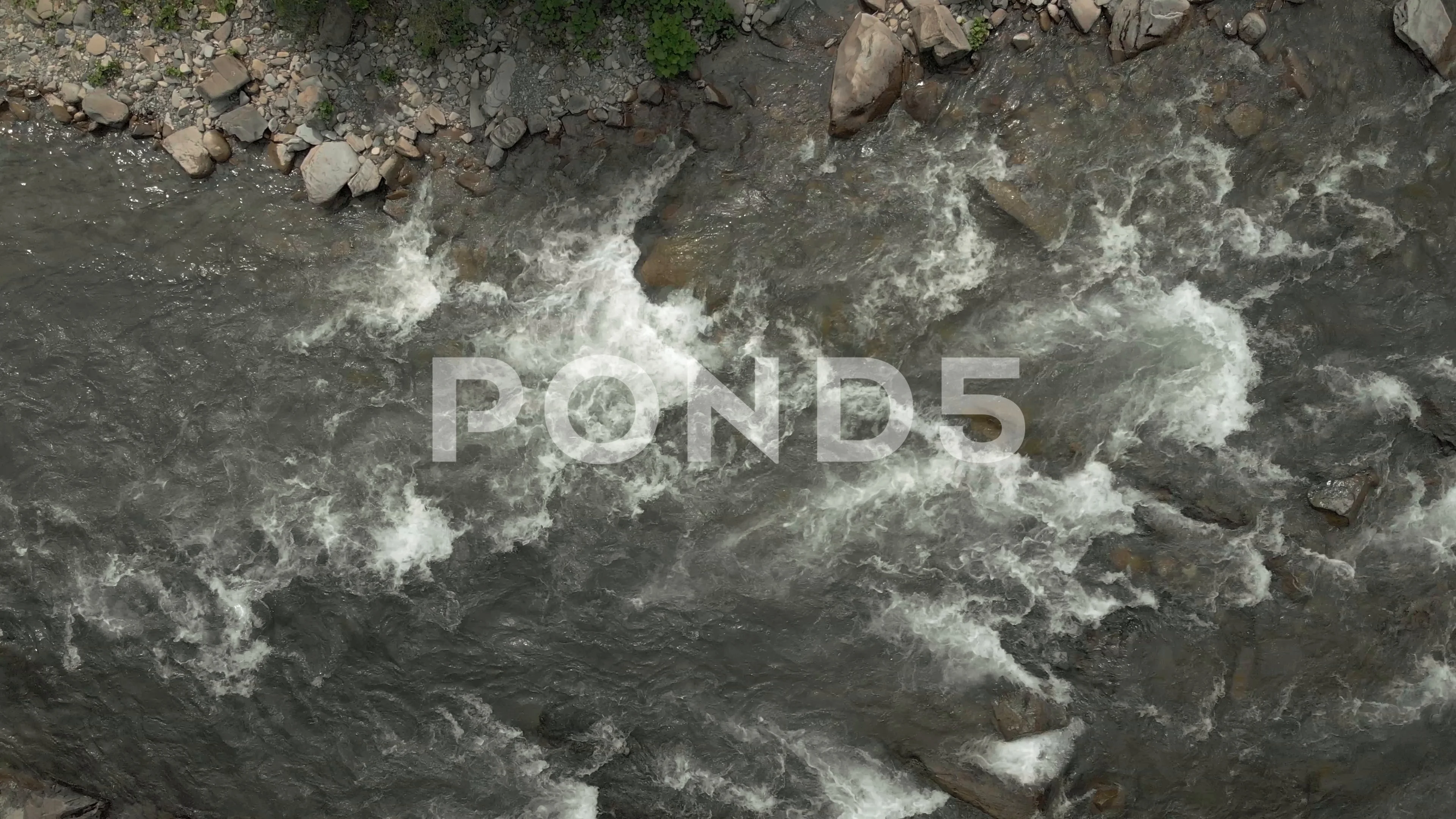 smække krystal Eventyrer Top view of rapid water stream in mounta... | Stock Video | Pond5